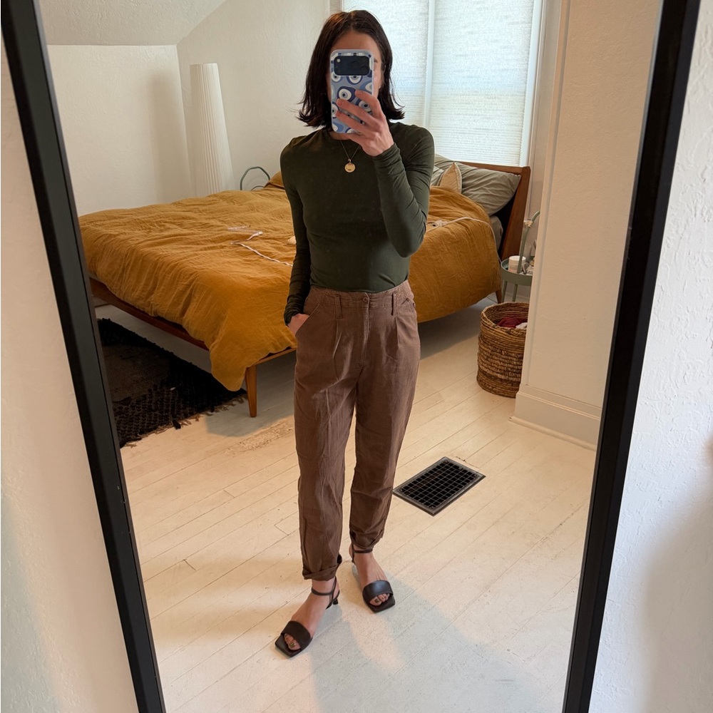 Vintage Kikomo Brown Linen 3/4 Pants